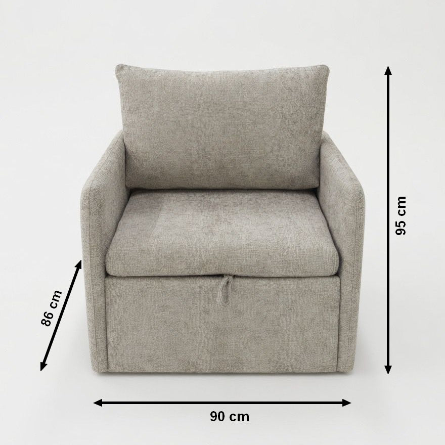 NEST - Poltrona Letto salvaspazio di design con comodo materasso h.10cm