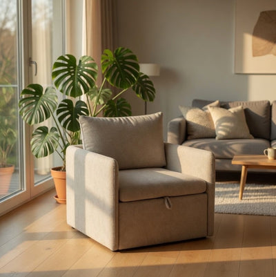 NEST - Poltrona Letto salvaspazio di design con comodo materasso h.10cm