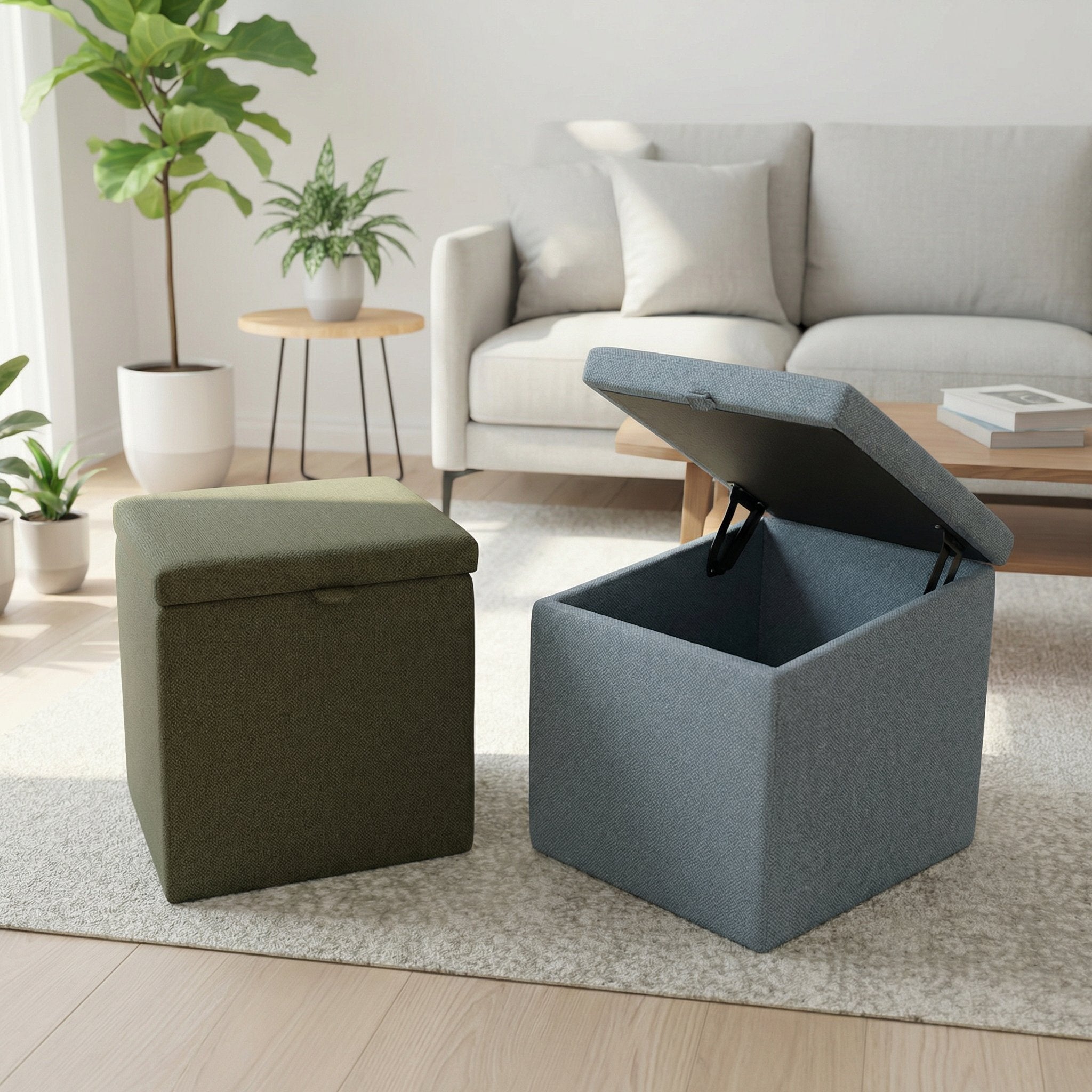 SEDÒ - Pouf Contenitore salvaspazio con vano interno