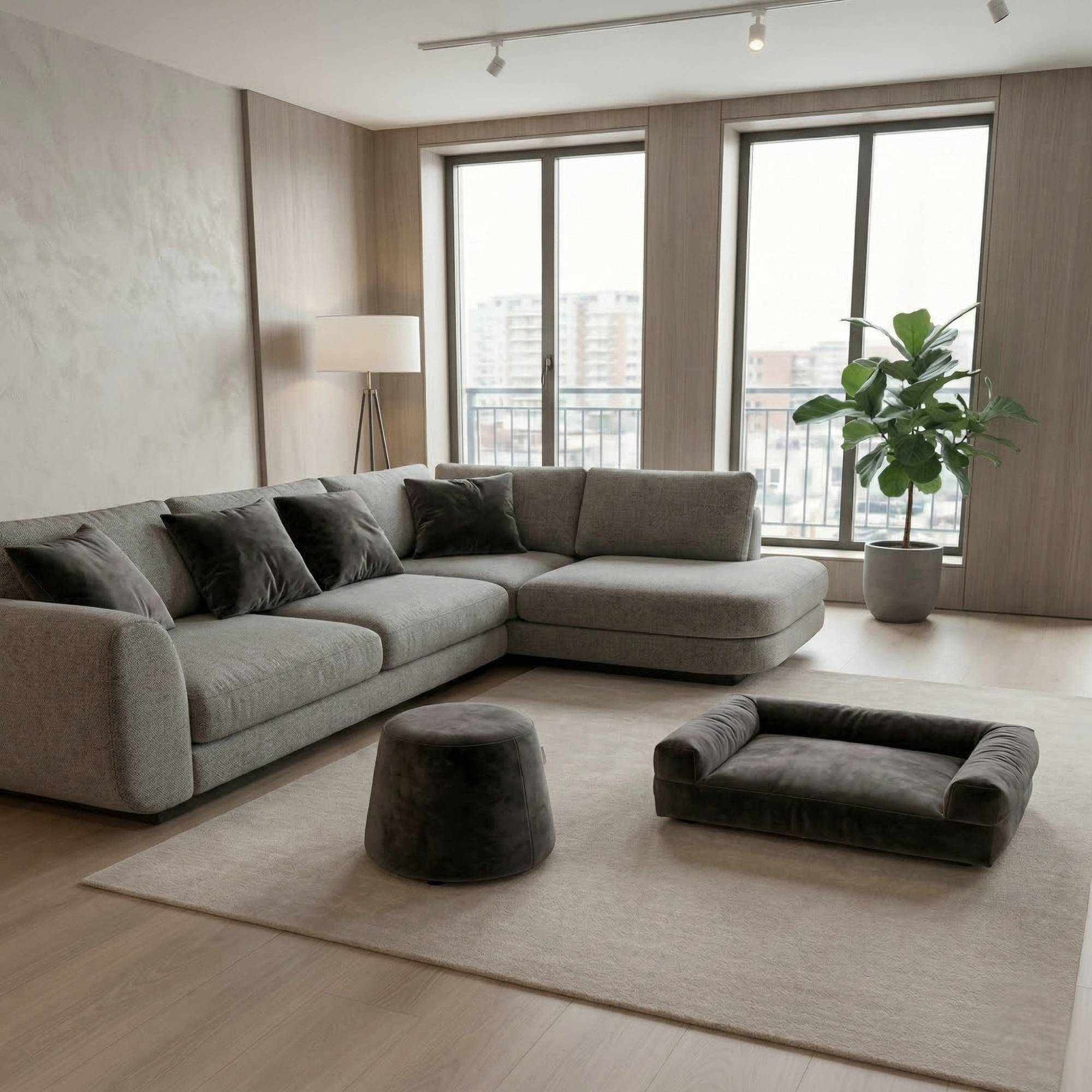 Ambiente arredato con dettagli col. Grigio